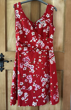Size 12 Really Curvy Red Summer Dress Lined 12RC Pepperberry by Bravissimo