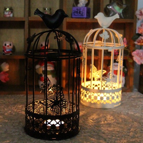 Wrought iron bird cage candle - wrought,