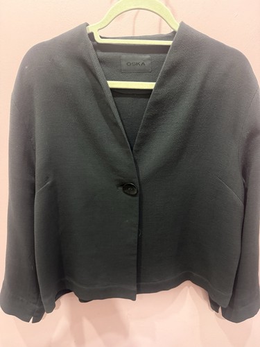 Oska womens grey boxy wool - grey,