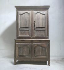 Huge Antique French Limed Oak Dresser Buffet Deux Corps Armoire Larder Cupboard