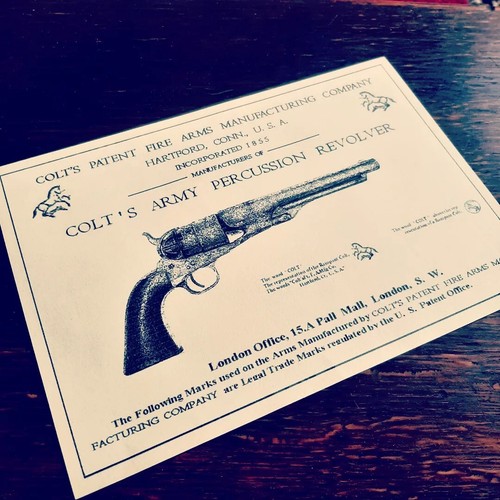 Colt 1860 case label - 1860,