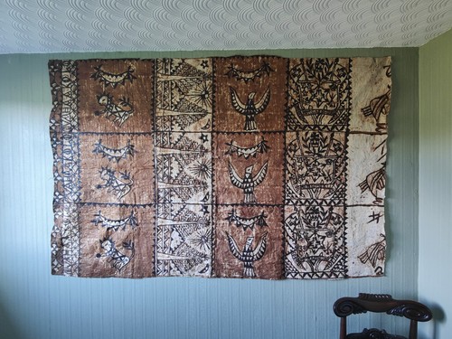 Vintage tapa cloth wall - cloth,