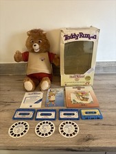 RARE BOXED Vintage 1985 1986 Teddy Ruxpin Bear World of Wonder Bundle WORKING