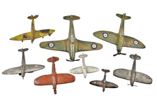 Collection Of Eight Vintage Old World War Two Spitfire Aeroplane Diecast Models