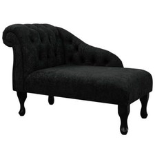 Black Buttoned Chaise Longue