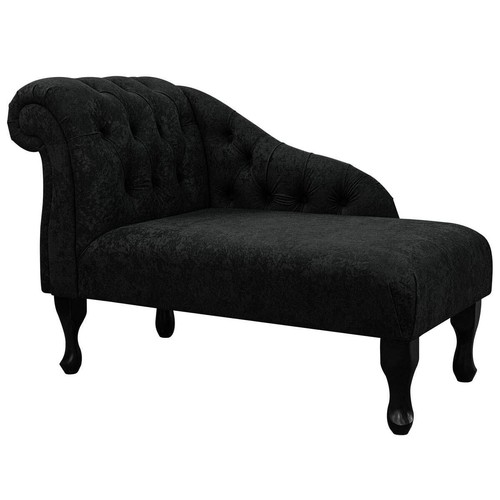Black buttoned chaise - black,