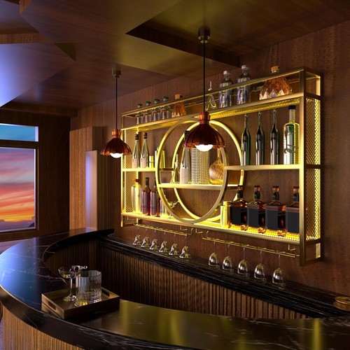 Wall mounted wine rack - mounted, with