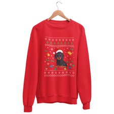 Dog Christmas Jumper Dachshund Sausage Cute Novelty Xmas Day Fairisle Sweater