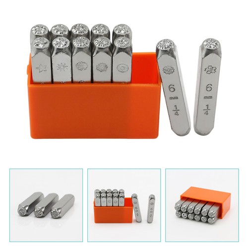 Flower design steel stamp set - steel,