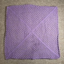 Hand Crocheted Purple Baby Knees Blanket Granny Square 31 x 31 Inches