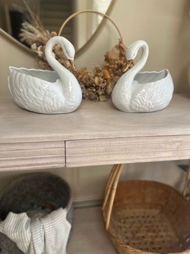 Pair swan planters - pair,