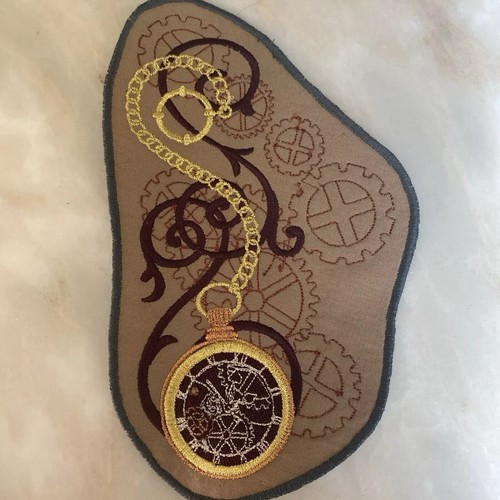 Steampunk embroidered patch - steampunk,