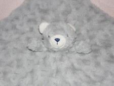 Sainsburys teddy comforter soft toy TU grey bear blankie swirls white