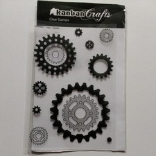 Kanban A6 clear Stamp set Cogs % Engineering Card Making Scrapbooking 