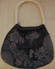 NEW TOAST BAG CREWEL EMBROIDERY WOOL BAMBOO WOODEN HANDLES MADE IN INDIA