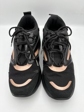 Replay Women's Platform Wedge Trainers  Black Rose Gold Casual Sneak  Uk size 5