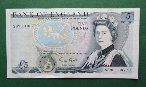 Bank england five - of,