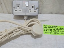 METAL CLAD MK  2 SOCKET EXTENSION LEAD   APPROX 16  FEET  LONG FITTED +BG  PLUG