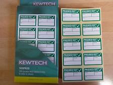 Kewtech 500PASS PAT Testing Appliance Pass Labels x 500