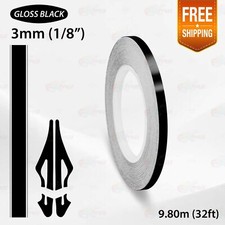 GLOSS BLACK 3mm 1/8" PIN STRIPE Car Model Streamline TAPE Decal Vinyl Sticker