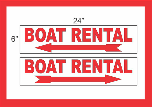Boat rental with arrow - arrow, 6"x24"