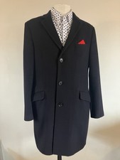 Navy Wool mix Overcoat By John Lewis Great Quality 44R Mod / Skinhead Crombie