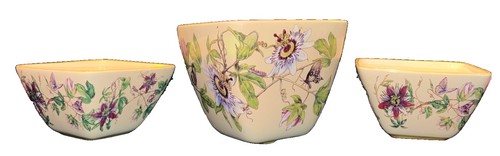 Ceramic square floral plant - square,