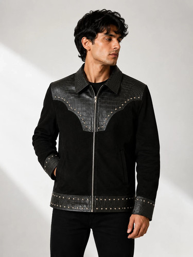 Men crocodile print jacket - men's,