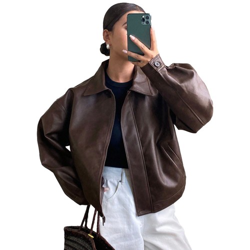 Leather jacket for women biker - jacket,