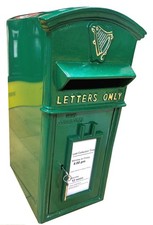 Irish Cast Iron Large Post Box Pillar / Floor Mount Letterbox Royal Mail Mailbox