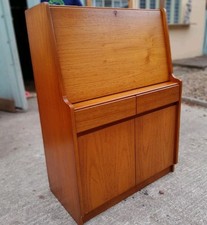 Remploy Mid Century Teak Bureau Writing Desk Pigeon Holes Free Delivery