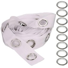 10 Metres Curtain Heading Tape with 80 Silver Eyelet Rings for Curtain Blinds