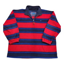 Dunlop Ultimate Sportswear Pullover Jacket 1/4 zip Fleece Stripe Polyester Golf