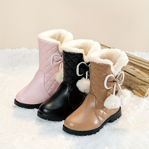Girls snow boots with bow - girls,