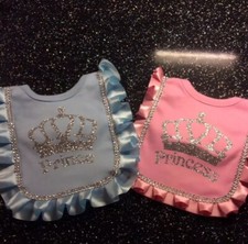 Romany Bling Twin Prince Princess Baby Bibs Gift