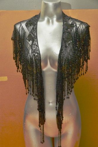 Vintage glam black beaded - glam,