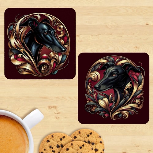 Greyhound coasters set 2 - set,
