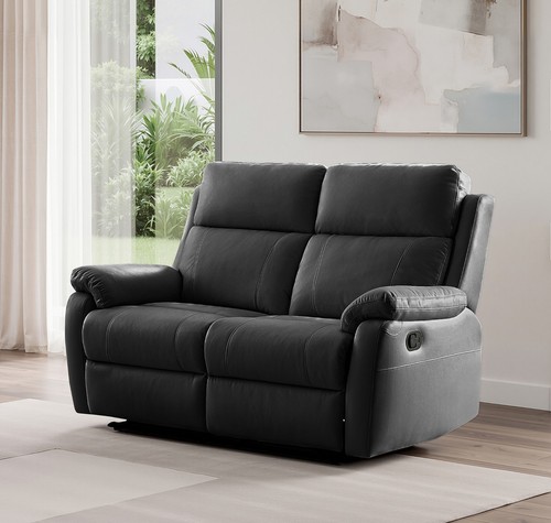 Black italian leather seater - italian, 2
