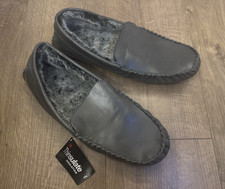 Men's 3M THINSULATE Grey Moccasins slippers UK 9 EU 43 Mens Men Man Slip On