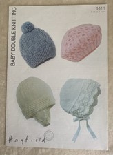 Hayfield 4411 Knitting Pattern Baby DK Four Different Hats Bonnets Birth - 2 Yrs