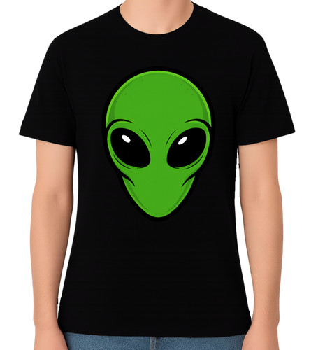 Green alien head - green, ufo