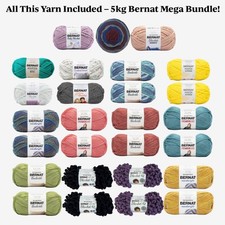 Bernat Yarn 5kg Bulk Bundle – Crochet Knitting Blanket Wool Lot Clearance Deal