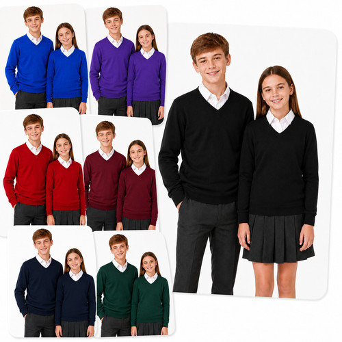 Girlunisex neck school - v,