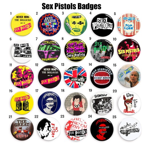 Sex pistols badges 25mm set - badges,