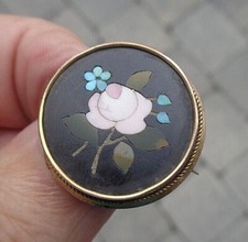 Pietra Dura Gold Brooch