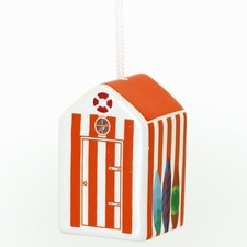  Orange & White Ceramic Beach Hut Light Pull Corded - Bathroom - Nautical