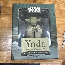 STAR WARS Yoda Bring You Wisdom, I Will - Statue Figure • Includes Book Open Box