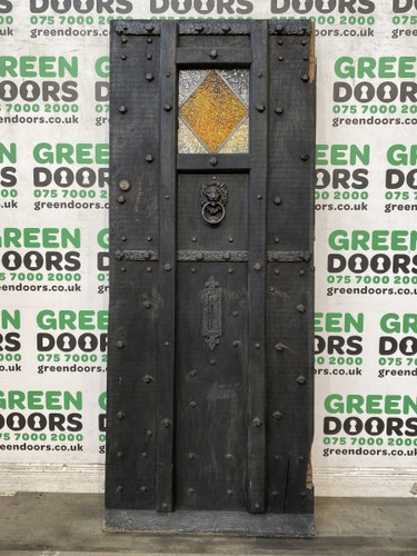 Solid oak front door - front, 1930s