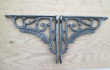 7" PAIR of J DUCKETT antique Vintage cast iron shelf bracket Sink Toilet Cistern