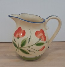 John Jenkins Handpainted Porcelain handled jug, floral design, cream colour jug.